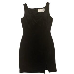 100% Silk Hugo Buscati Elegant Black Sleeveless Mini Dress Sz 6